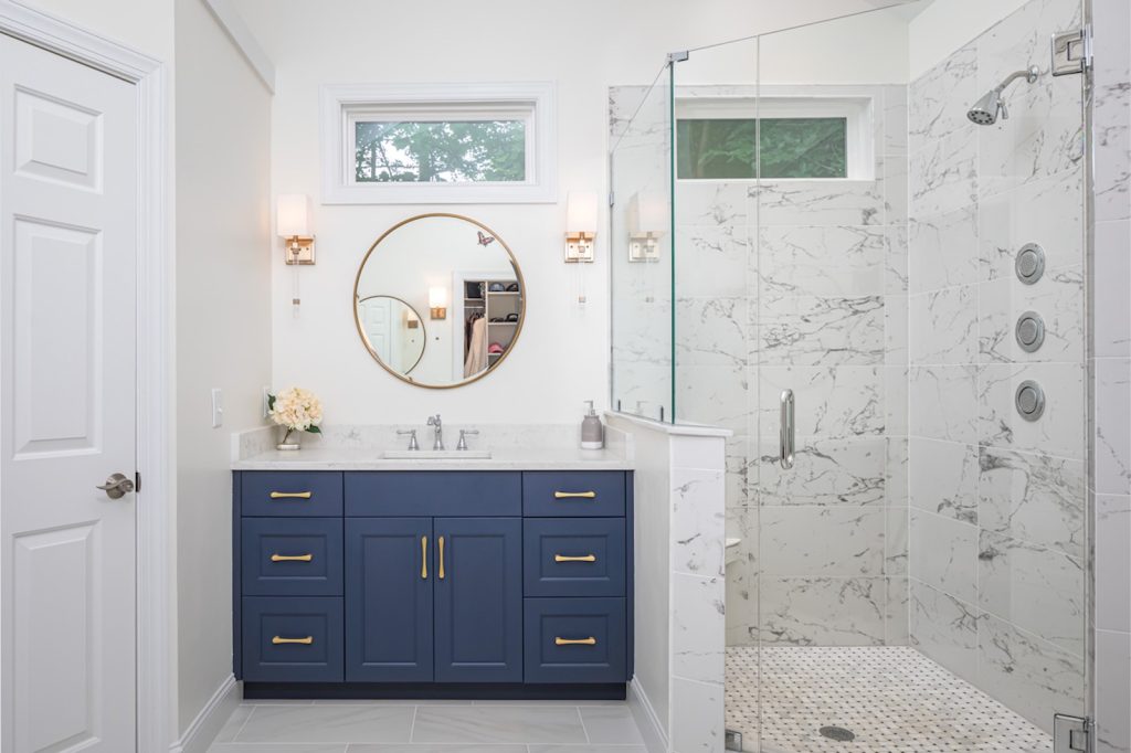 Basement Remodeling - Angled Shower